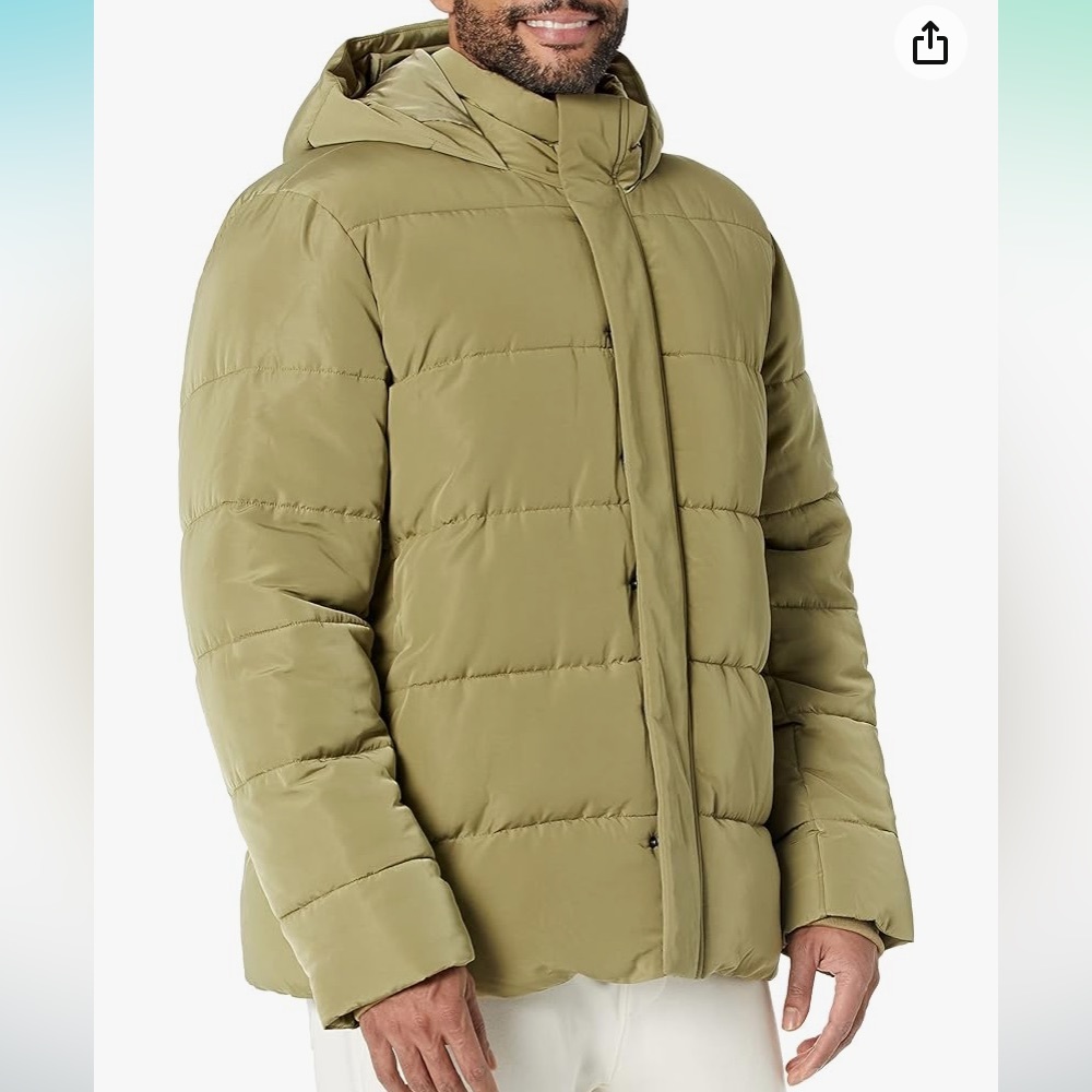 Amazon Aware Men's Recycled Polyester Hooded Puffer Jacket NWT